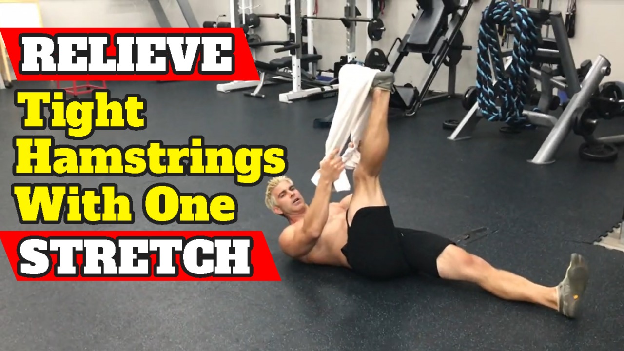 SUPINE HAMSTRING STRETCH WITH TOWEL