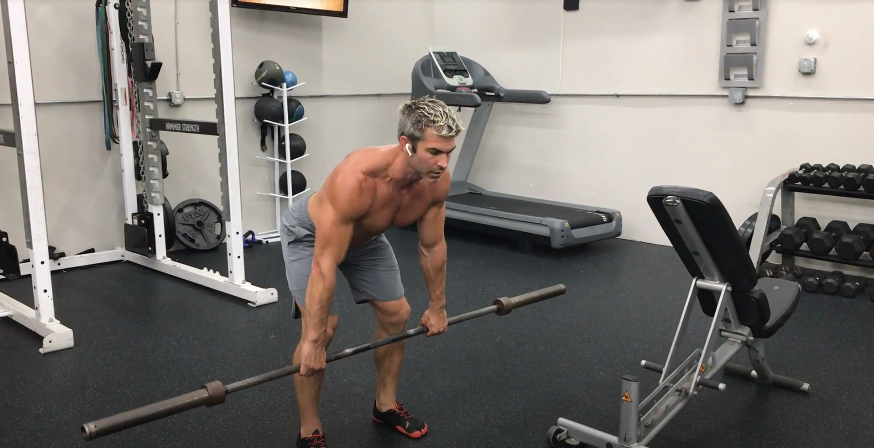 barbell bent over row for back exercise